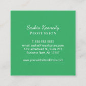 緑エレガント文字プロフェッショナルモノグラム スクエア名刺 (裏面)