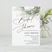 緑エレガント書道素朴ブライダルシャワー 招待状 (スタンド正面)