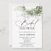 緑エレガント書道素朴ブライダルシャワー 招待状 (正面)