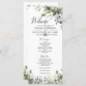 緑エレガント書道結婚式 プログラム (正面/裏面)