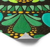 緑エレガント曼荼羅 | ボヘミアン禅ミニマル主義者 ポスター (角)