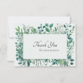 緑エレガント枠の正統な葬儀 サンキューカード (正面)