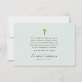 緑エレガント枠の正統な葬儀 サンキューカード (裏面)