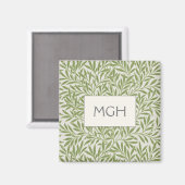 緑エレガント柳離れモノグラム マグネット (正面/裏面)