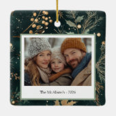 緑エレガント植物両面 セラミックオーナメント (裏面)