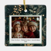 緑エレガント植物両面 セラミックオーナメント (正面)