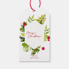 緑エレガント植物写真 ギフトタグ