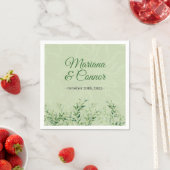 緑エレガント植物学結婚院 スタンダードカクテルナプキン (インサイチュ)