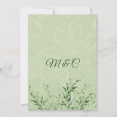 緑エレガント植物学結婚院 招待状 (裏面)