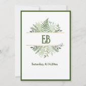 緑エレガント植物学 招待状 (裏面)