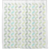 緑エレガント植物性の熱帯葉型パターン シャワーカーテン (正面)