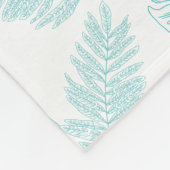 緑エレガント植物性の熱帯葉型パターン フリースブランケット (角)