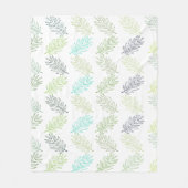 緑エレガント植物性の熱帯葉型パターン フリースブランケット (正面)