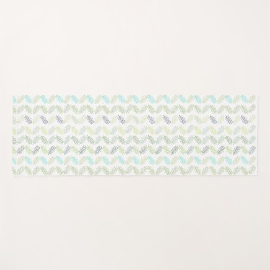 緑エレガント植物性の熱帯葉型パターン ヨガマット (正面(横))