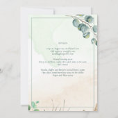 緑エレガント植物性アンパ結婚サンド 招待状 (裏面)
