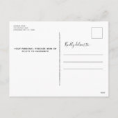 緑エレガント植物性リースクリスマスフォト シーズンポストカード (裏面)