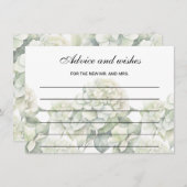 緑エレガント植物水カラーアドバイス ノートカード (正面/裏面)