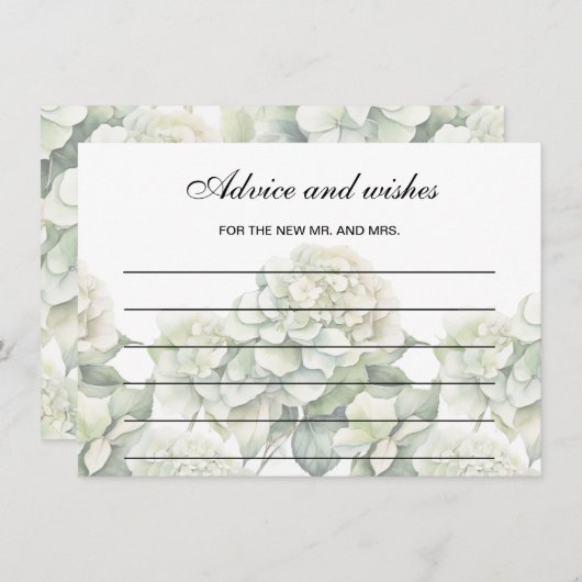 緑エレガント植物水カラーアドバイス ノートカード (正面/裏面)