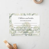 緑エレガント植物水カラーアドバイス ノートカード (正面/裏面インサイチュ)