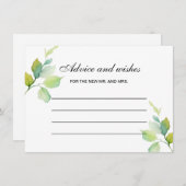 緑エレガント植物水カラーアドバイス ノートカード (正面/裏面)