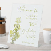 緑エレガント植物水彩第30回誕生日 台座サイン (インサイチュ)