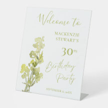 緑エレガント植物水彩第30回誕生日