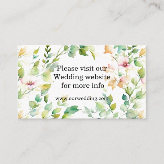 緑エレガント植物水彩野草 エンクロージャーカード (正面)