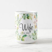 緑エレガント植物水彩野草 コーヒーマグカップ (中央)