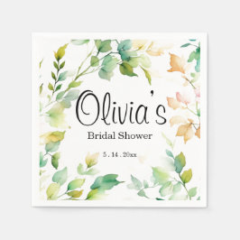 緑エレガント植物水彩野草 スタンダードカクテルナプキン