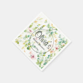 緑エレガント植物水彩野草 スタンダードカクテルナプキン (角)