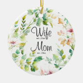 緑エレガント植物水彩野草 セラミックオーナメント (正面)