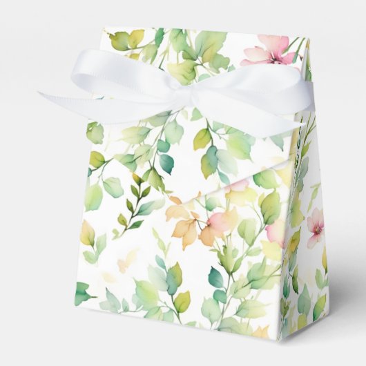 緑エレガント植物水彩野草 フェイバーボックス (正面サイド)