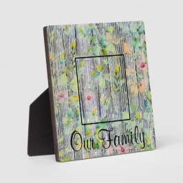 緑エレガント植物水彩野草 フォトプラーク