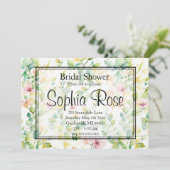 緑エレガント植物水彩野草 招待状 (スタンド正面)