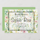 緑エレガント植物水彩野草 招待状 (正面/裏面)