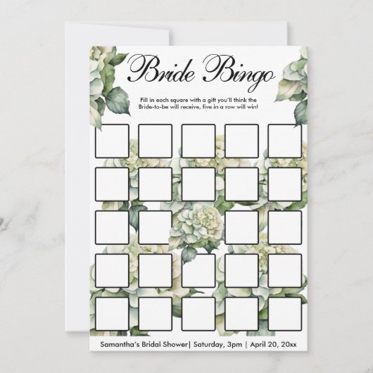 緑エレガント植物水彩野草 招待状 (正面)