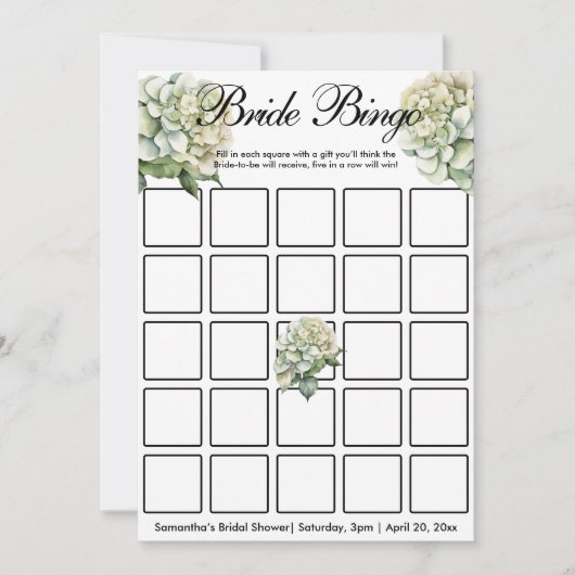 緑エレガント植物水彩野草 招待状 (正面)