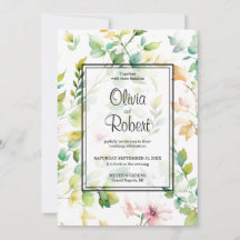 緑エレガント植物水彩野草