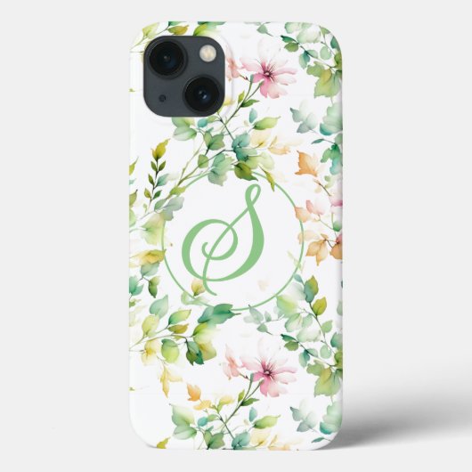 緑エレガント植物水彩野草 Case-Mate iPhoneケース (裏面)