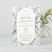 緑エレガント楕円フレーム共有招待状 招待状 (スタンド正面)