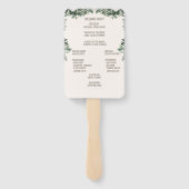 緑エレガント樹結婚の式計画 ハンドファン (裏面)