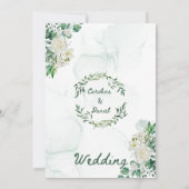 緑エレガント水スプラッシュ結婚式招待状カード 招待状 (裏面)