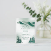 緑エレガント水彩山林素朴 エンクロージャーカード (スタンド正面)