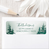 緑エレガント水彩山林素朴 ラベル (インサイチュ)