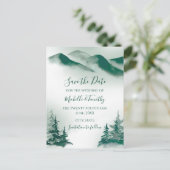 緑エレガント水彩山林素朴 案内ポストカード (スタンド正面)