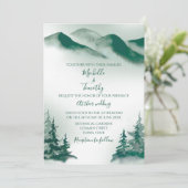 緑エレガント水彩山林素朴 案内状 (スタンド正面)
