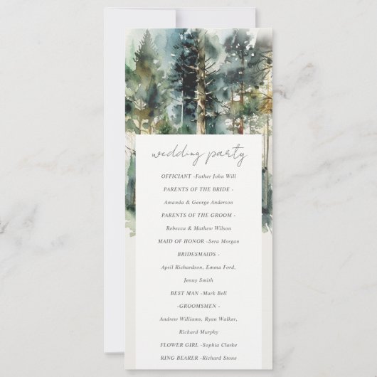 緑エレガント水彩森林計画 招待状 (裏面)