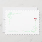 緑エレガント水色の弓パーソナライズされた ノートカード (正面)