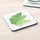 緑エレガント水色シダの木離れ地 コースター (左側)