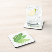緑エレガント水色シダの木離れ地 コースター (右側)